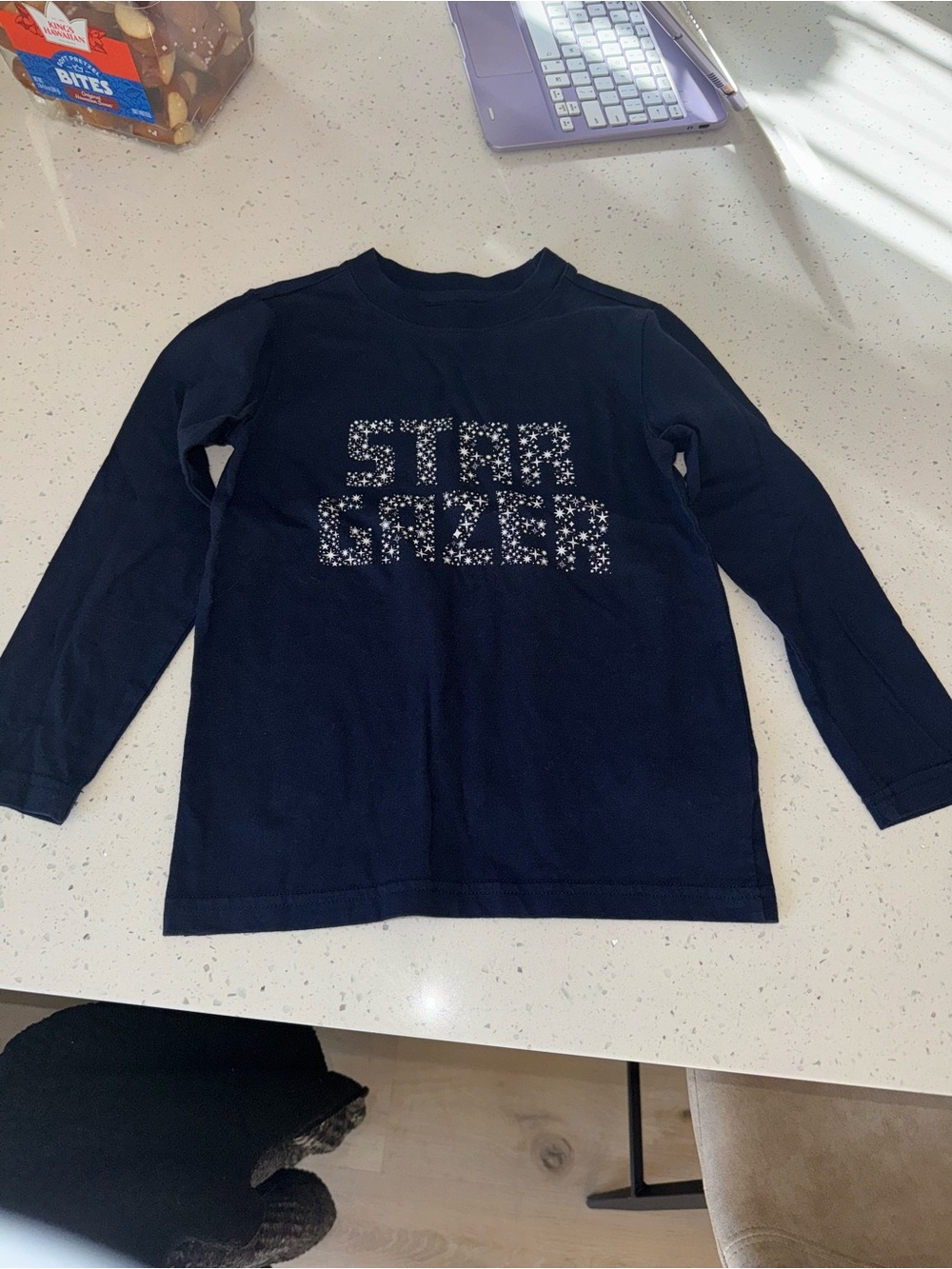 Kids Navy "Star Gazer" Long-Sleeve Tee